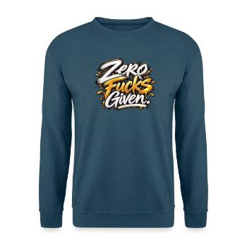 Zero Fucks Given Graffiti - Unisex Pullover - Indigoblau - Vorne