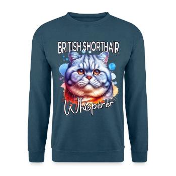 Britisch Kurzhaar Katze Flüsterer - Unisex Pullover - Indigoblau - Vorne