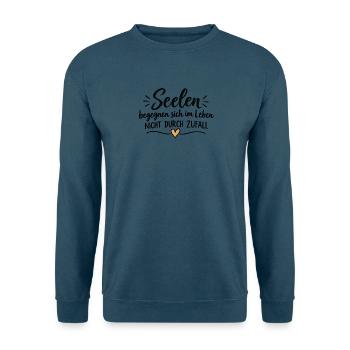 Seelenherz in Gold Schrift - Unisex Pullover - Indigoblau - Vorne