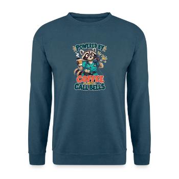  Powered by Coffee and Call Bells Waschbär - Unisex Pullover - Indigoblau - Vorne