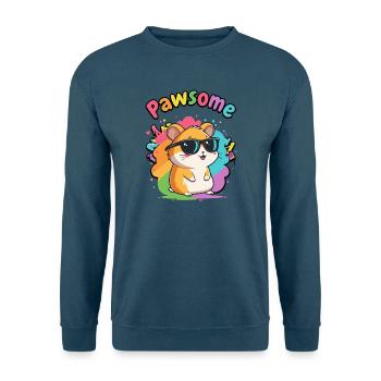 Hamster Pawsome Regenbogenbrille - Unisex Pullover - Indigoblau - Vorne