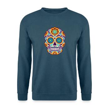 Blumenschädel - Unisex Pullover - Indigoblau - Vorne
