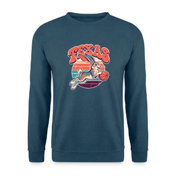 Texas Hase Retro Basketball - Unisex Pullover - Indigoblau - Vorne