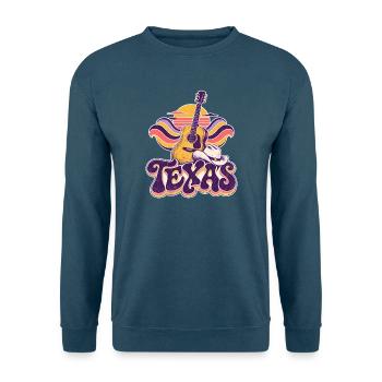 Texas Sunset Gitarre Retro - Unisex Pullover - Indigoblau - Vorne