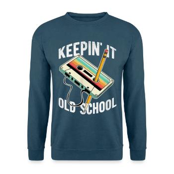 Keepin It Old School Retro-kassettenband - Unisex Pullover - Indigoblau - Vorne