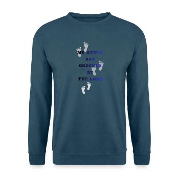 Meine Schritte sind vom Herrn bestimmt - Unisex Pullover - Indigoblau - Vorne