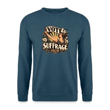 Vote Suffrage 1920 Vintage Frauenrechtskunst - Unisex Pullover - Indigoblau - Vorne