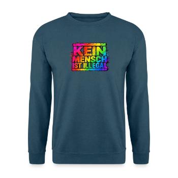 Kein Mensch Ist Illegal Regenbogen - Unisex Pullover - Indigoblau - Vorne