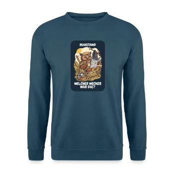 Rente Schichtdienst – Welcher Wecker? - Unisex Pullover - Indigoblau - Vorne