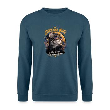 Traum-Großkatze: Kleine Schritte - Unisex Pullover - Indigoblau - Vorne