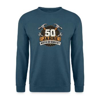 50 JAHRE MEISTER DER WERKSTATT Heimwerker - Unisex Pullover - Indigoblau - Vorne