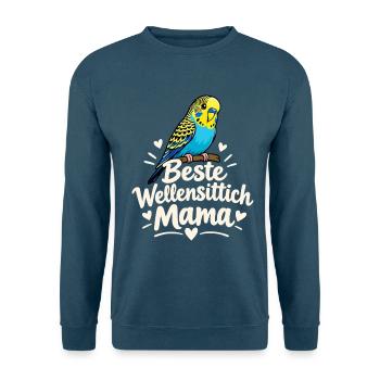Beste Wellensittich Mama Vogelliebhaberin - Unisex Pullover - Indigoblau - Vorne
