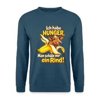Ich habe Hunger – Man schäle mir ein Rind! Grillen - Unisex Pullover - Indigoblau - Vorne