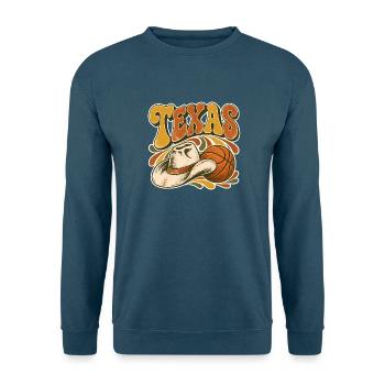 Texas Retro Hoop Cowboy - Unisex Pullover - Indigoblau - Vorne