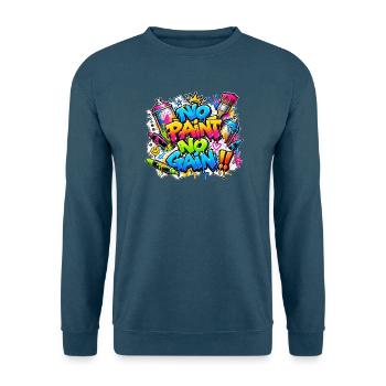 KEIN ANMALEN, KEIN WINS, Aufkleber – Graffiti, das knallt! - Unisex Pullover - Indigoblau - Vorne