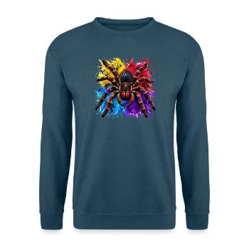 Neon Tarantel  Psychodelische Spinne im Farbklecks - Unisex Pullover - Indigoblau - Vorne