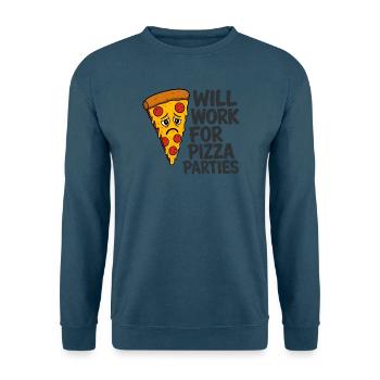 Pizza Party Typografie Nurse Pflege Sarkasmus RN - Unisex Pullover - Indigoblau - Vorne