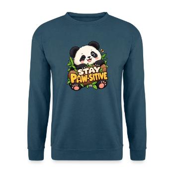 Stay Paw-Sitive Panda - Unisex Pullover - Indigoblau - Vorne