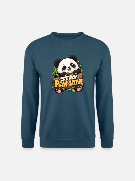Stay Paw-Sitive Panda - Unisex Pullover - Indigoblau