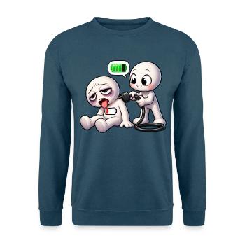 Soziale Batterie leer – Bitte aufladen! - Unisex Pullover - Indigoblau - Vorne