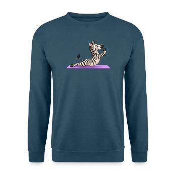 Süßes Zebra Cartoon Yoga Meditation Lustig - Unisex Pullover - Indigoblau - Vorne