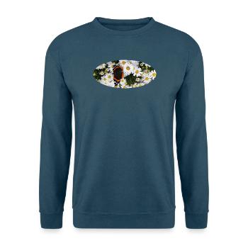Red Admiral Butterfly auf Asters - Unisex Pullover - Indigoblau - Vorne
