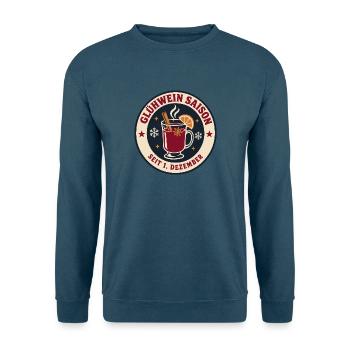 Glühwein Saison Weihnachtsmarkt Retro Badge - Unisex Pullover - Indigoblau - Vorne