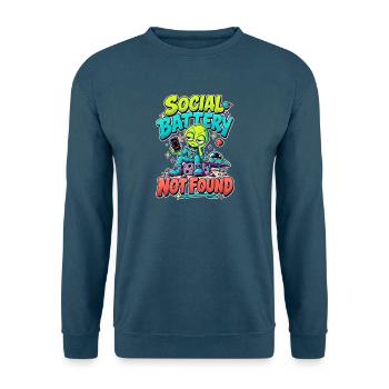  Social Battery Not Found Außerirdischer - Unisex Pullover - Indigoblau - Vorne