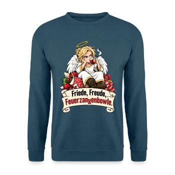 Engel, Weihnachten Feuerzangenbowle - Unisex Pullover - Indigoblau - Vorne