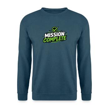 Mission Complete Grunge Logo Neon Green - Unisex Pullover - Indigoblau - Vorne
