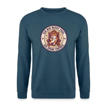 Ich Bin Nicht Faul Ich Spare Energie Katze - Unisex Pullover - Indigoblau - Vorne