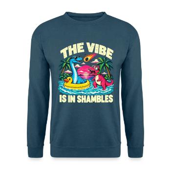 Pool Dinosaurier Die Stimmung ist im Chaos - Unisex Pullover - Indigoblau - Vorne