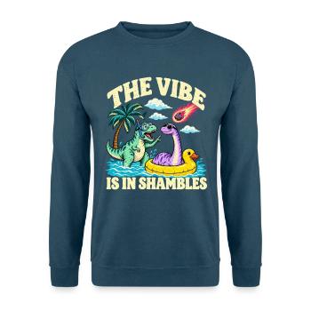 Beach Dinosaurier Die Stimmung ist im Chaos - Unisex Pullover - Indigoblau - Vorne
