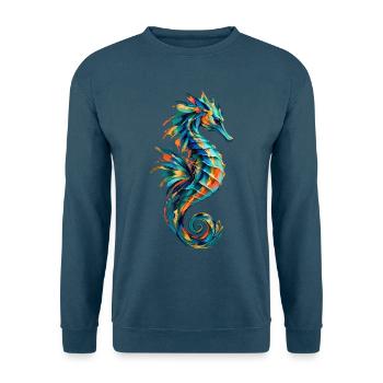 Türkis-Seepferdchen - Unisex Pullover - Indigoblau - Vorne