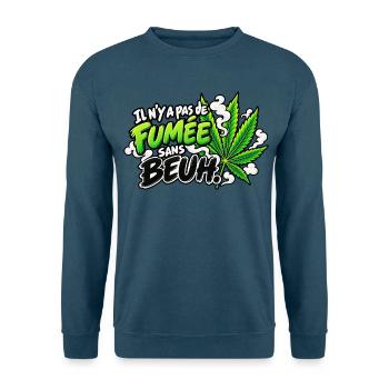 Ohne Gras gibt es keinen Rauch Cannabis Pop Art - Unisex Pullover - Indigoblau - Vorne