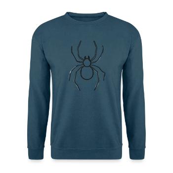 Spinne – Schwarz-Weiß-Zeichnung mit langen Beinen - Unisex Pullover - Indigoblau - Vorne
