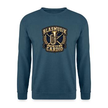 Blasmusik Ist Mein Cardio Tuba Schlagzeug Shirt - Unisex Pullover - Indigoblau - Vorne