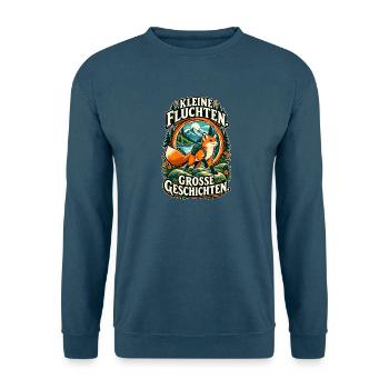 Kleine Fluchten große Geschichten Fuchs - Unisex Pullover - Indigoblau - Vorne