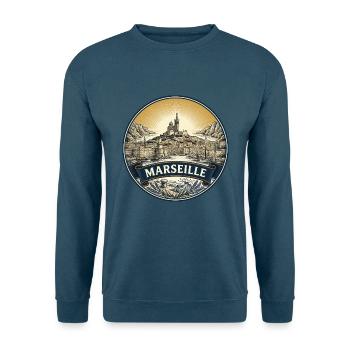 Marseille Frankreich Reiseabzeichen Notre Dame Geschenk - Unisex Pullover - Indigoblau - Vorne