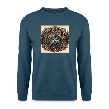 Steampunk-Hund keltische Knoten - Unisex Pullover - Indigoblau - Vorne