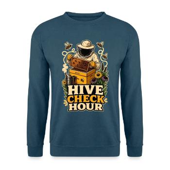 HIVE CHECK HOUR - Unisex Pullover - Indigoblau - Vorne