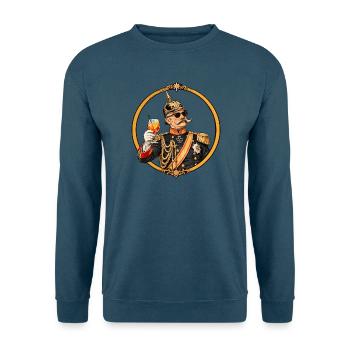 Kaiser Wilhelm mit Sonnenbrille und Cocktail - Unisex Pullover - Indigoblau - Vorne
