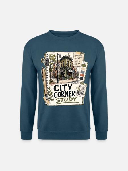 CITY CORNER STUDY - Unisex Pullover - Indigoblau