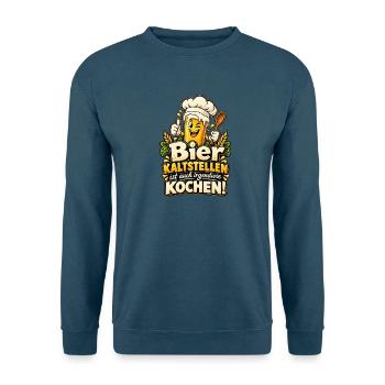 Bier kaltstellen ist auch irgendwie Kochen! - Unisex Pullover - Indigoblau - Vorne