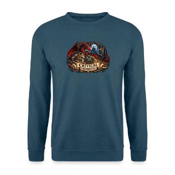 Critical Moments – Drache und Zwanzigerwürfel - Unisex Pullover - Indigoblau - Vorne