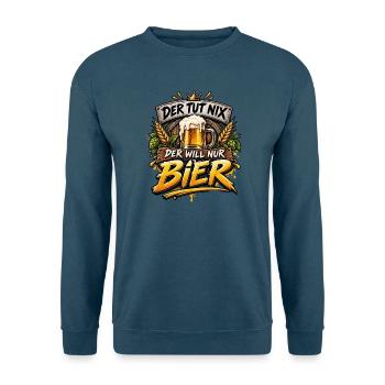 Der tut nix, der will nur Bier – Lustiger Spruch - Unisex Pullover - Indigoblau - Vorne