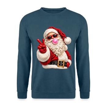 Weihnachtsmann-Sonnenbrille Kaugummi-Frieden - Unisex Pullover - Indigoblau - Vorne