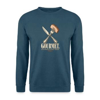 Gourmet Leberkas mit Messer und Gabel - Unisex Pullover - Indigoblau - Vorne