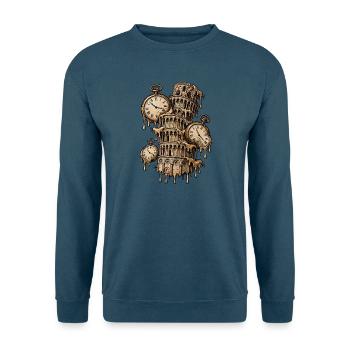 Geschmolzene Uhren und der Turm von Pisa - Unisex Pullover - Indigoblau - Vorne
