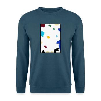 Abstraktes Konfetti auf weißer Leinwand - Unisex Pullover - Indigoblau - Vorne